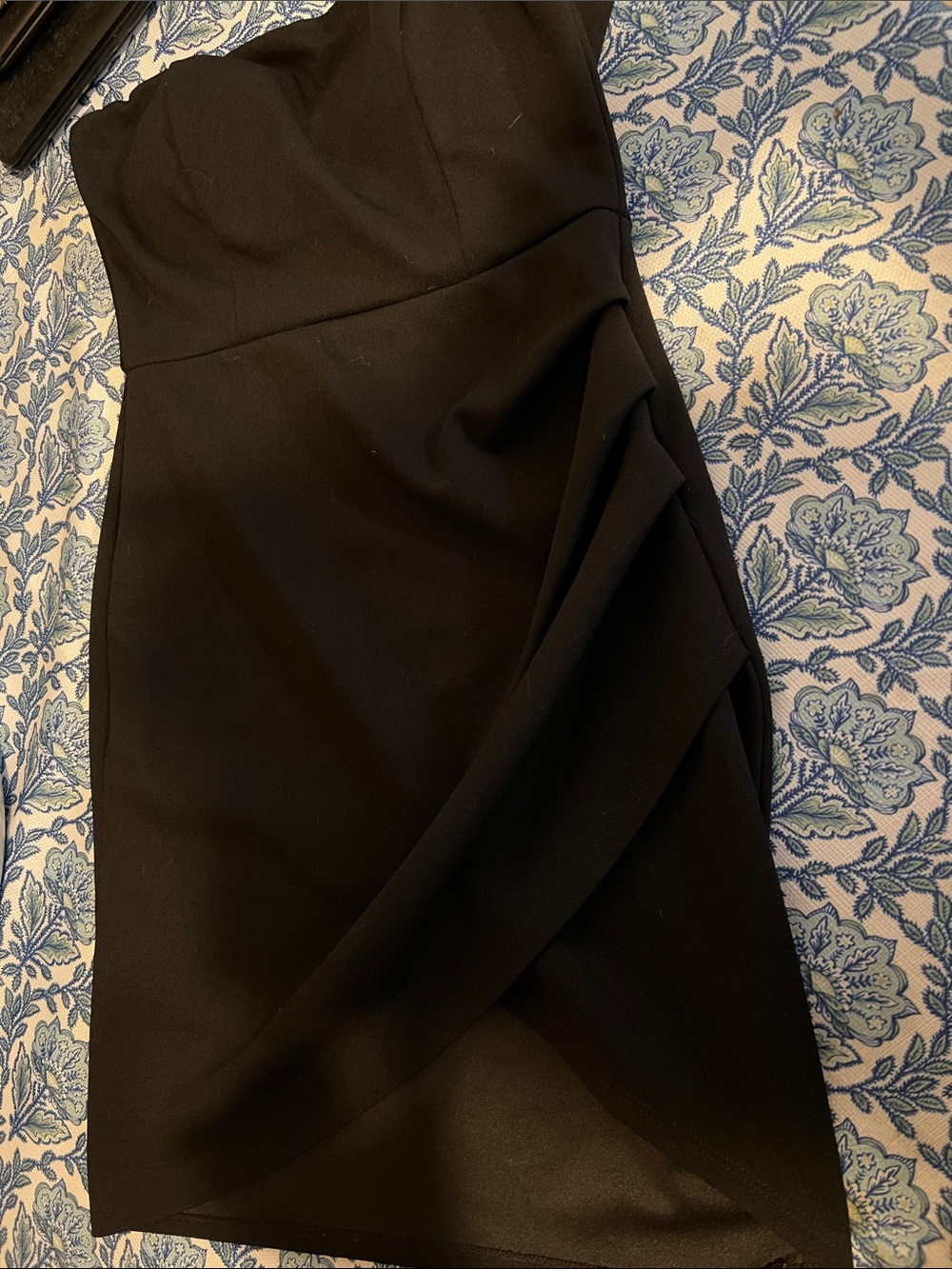 Charlotte Russe Strapless Black Draped Sheath Dress